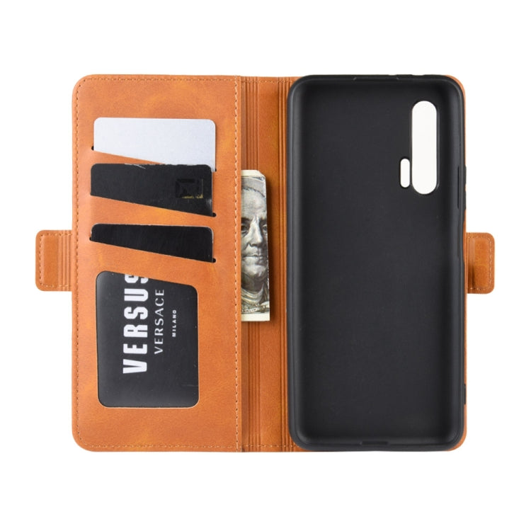 For Huawei Nova 6 Double Buckle Crazy Horse Business Mobile Phone Holster with Card Wallet Bracket Function