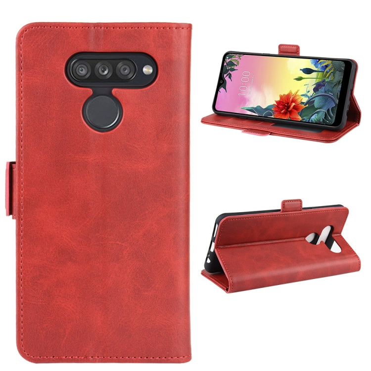For LG K50S Dual-side Magnetic Buckle Horizontal Flip Leather Case with Holder & Card Slots & Wallet