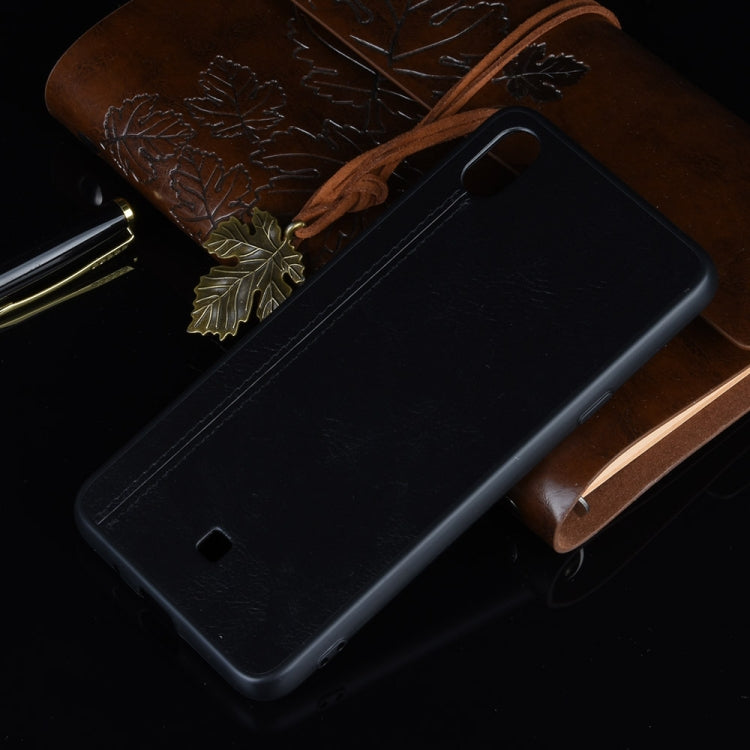 For LG K20 2019 Shockproof Sewing Cow Pattern Skin PC + PU + TPU Case