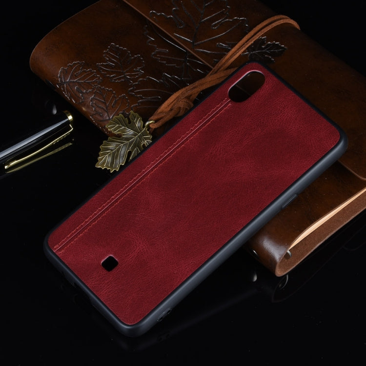 For LG K20 2019 Shockproof Sewing Cow Pattern Skin PC + PU + TPU Case