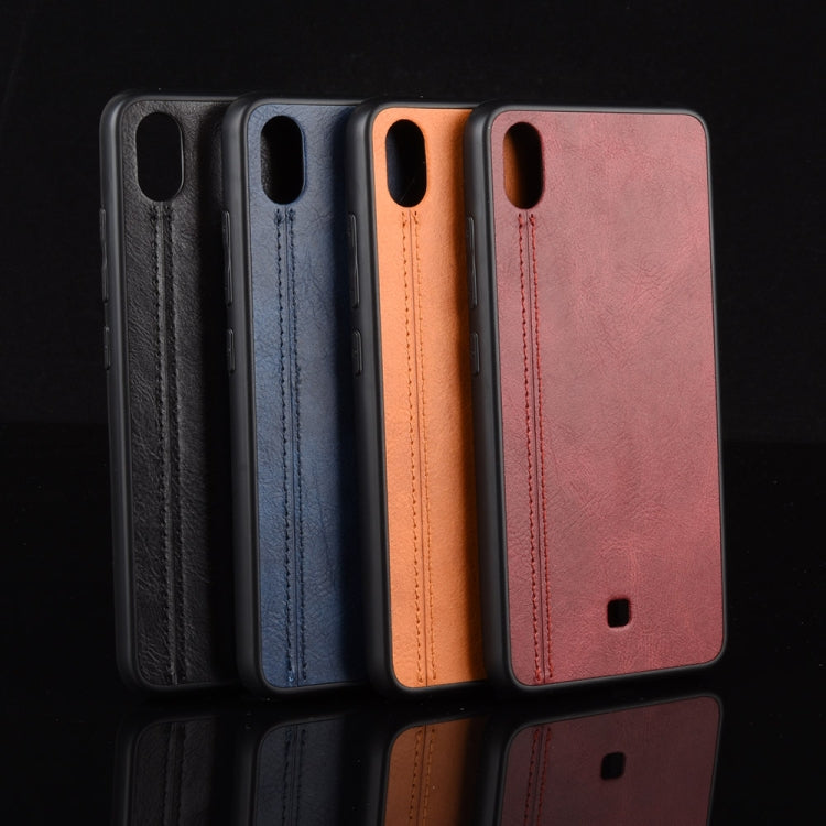 For LG K20 2019 Shockproof Sewing Cow Pattern Skin PC + PU + TPU Case