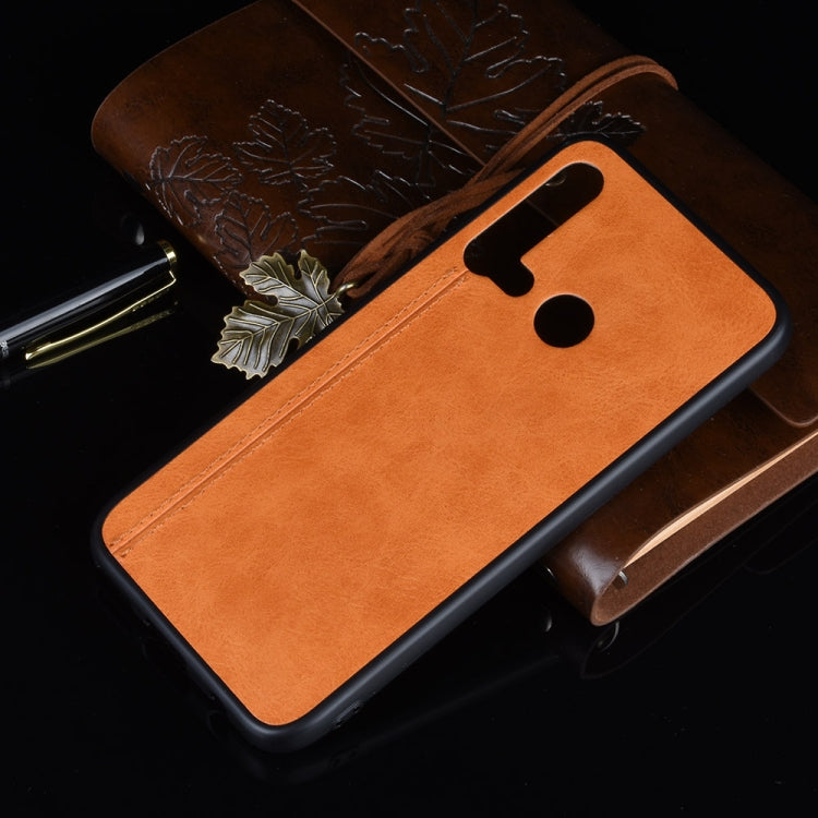 For Huawei P20 Lite 2019 / Nova 5i Shockproof Sewing Cow Pattern Skin PC + PU + TPU Case