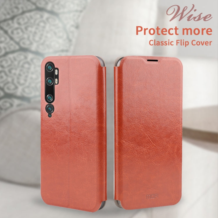 For Xiaomi Mi CC9 Pro / Mi Note10 / Mi Note10 Pro MOFI Rui Series Classical Leather Flip Leather Case With Bracket Embedded Steel Plate All-inclusive