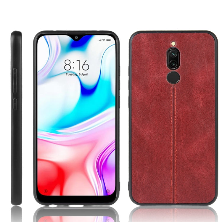 For Xiaomi Redmi 8 Shockproof Sewing Cow Pattern Skin PC + PU + TPU Case