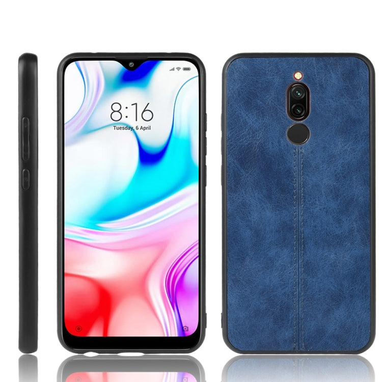 For Xiaomi Redmi 8 Shockproof Sewing Cow Pattern Skin PC + PU + TPU Case