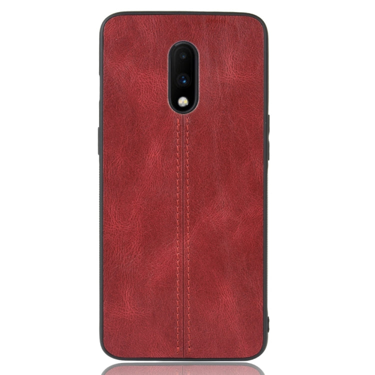 For OnePlus 7 Shockproof Sewing Cow Pattern Skin PC + PU + TPU Case