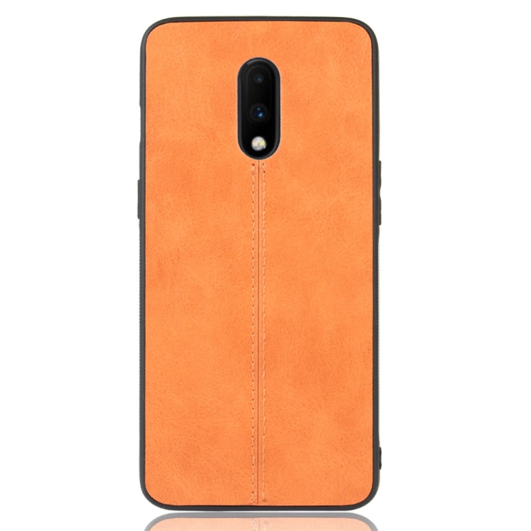 For OnePlus 7 Shockproof Sewing Cow Pattern Skin PC + PU + TPU Case