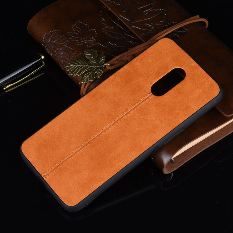 For OnePlus 7 Shockproof Sewing Cow Pattern Skin PC + PU + TPU Case