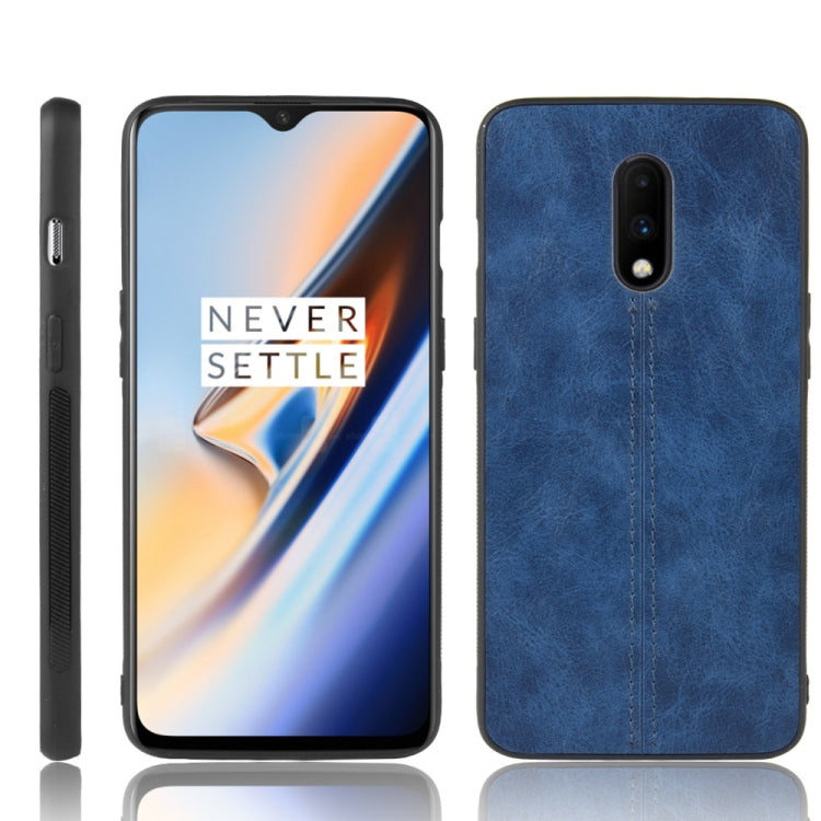 For OnePlus 7 Shockproof Sewing Cow Pattern Skin PC + PU + TPU Case