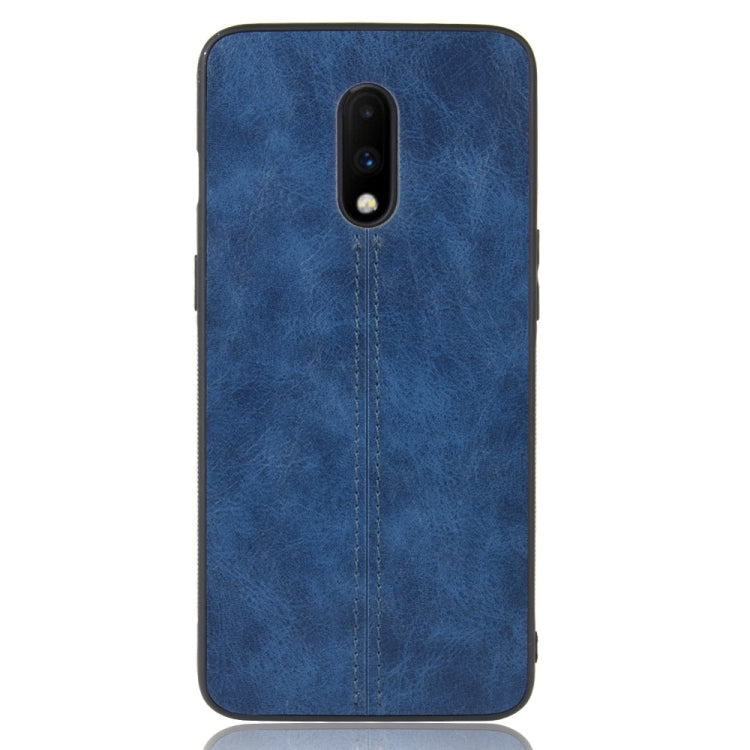 For OnePlus 7 Shockproof Sewing Cow Pattern Skin PC + PU + TPU Case