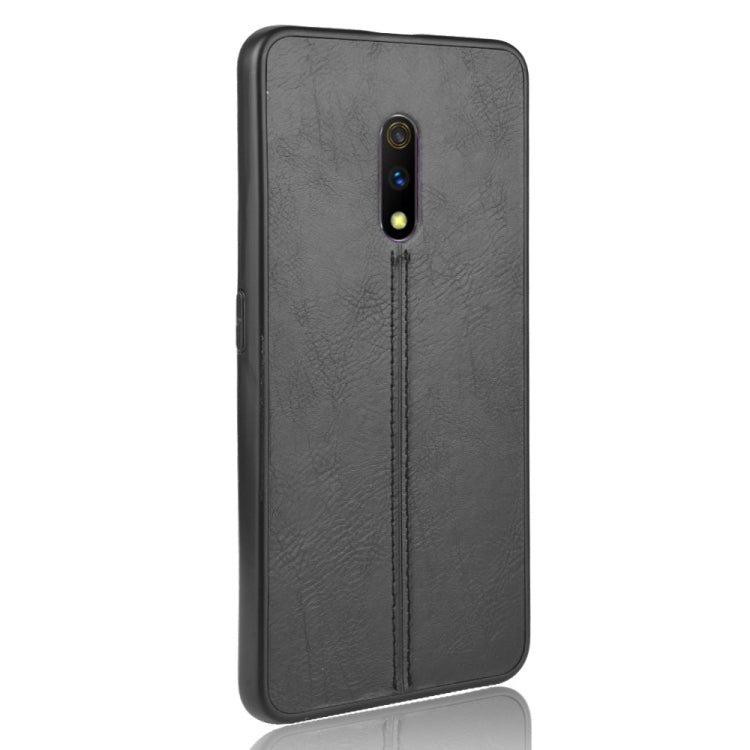 For Oppo Realme X Shockproof Sewing Cow Pattern Skin PC + PU + TPU Case