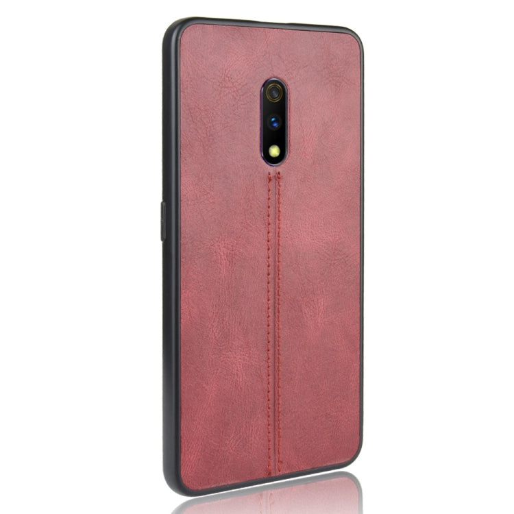 For Oppo Realme X Shockproof Sewing Cow Pattern Skin PC + PU + TPU Case