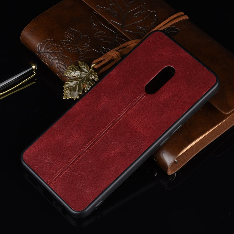 For Oppo Realme X Shockproof Sewing Cow Pattern Skin PC + PU + TPU Case