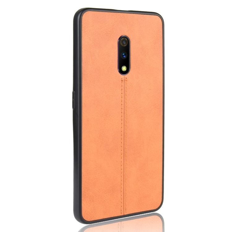 For Oppo Realme X Shockproof Sewing Cow Pattern Skin PC + PU + TPU Case