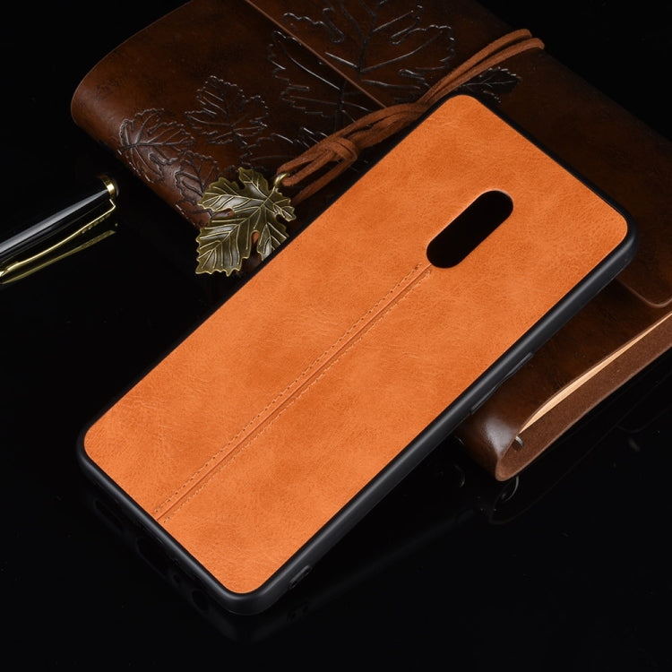 For Oppo Realme X Shockproof Sewing Cow Pattern Skin PC + PU + TPU Case