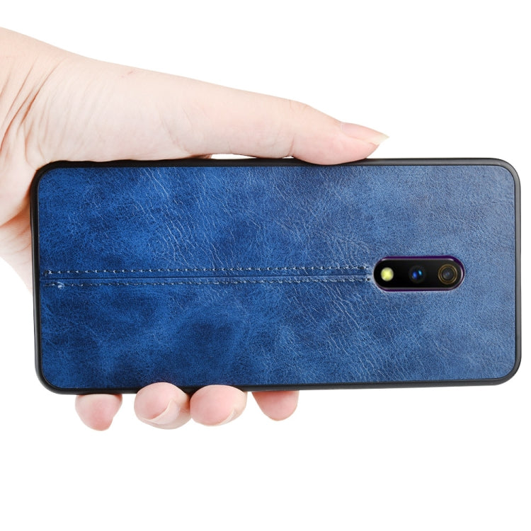 For Oppo Realme X Shockproof Sewing Cow Pattern Skin PC + PU + TPU Case