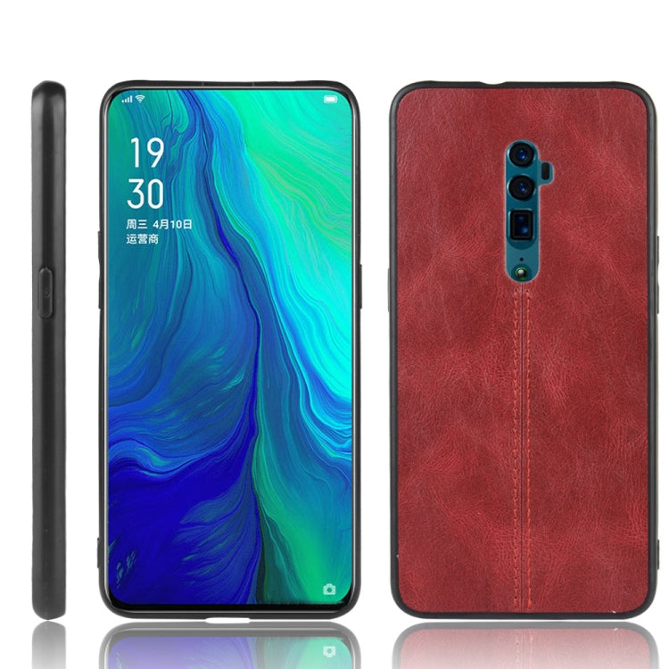 For Oppo Reno 10x zoom Shockproof Sewing Cow Pattern Skin PC + PU + TPU Case