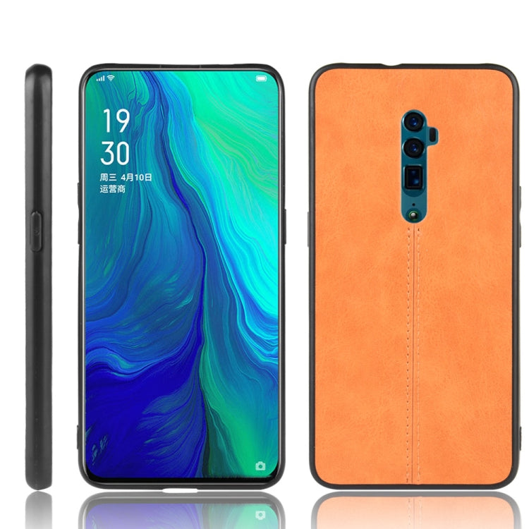 For Oppo Reno 10x zoom Shockproof Sewing Cow Pattern Skin PC + PU + TPU Case