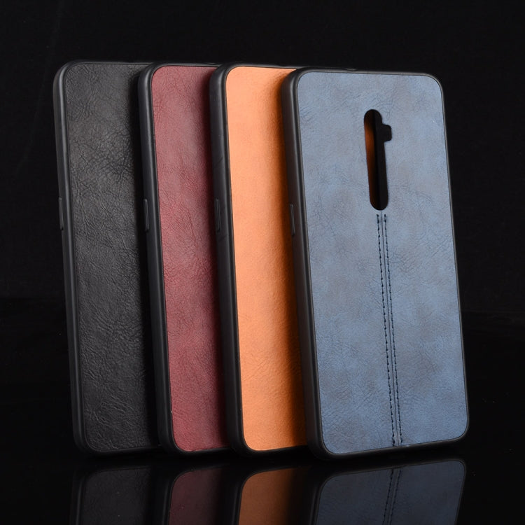 For Oppo Reno 10x zoom Shockproof Sewing Cow Pattern Skin PC + PU + TPU Case