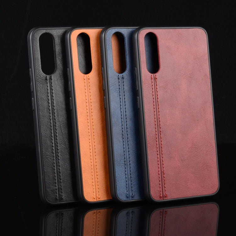 For Vivo S1/iQOO Neo/Y7s Shockproof Sewing Cow Pattern Skin PC + PU + TPU Case