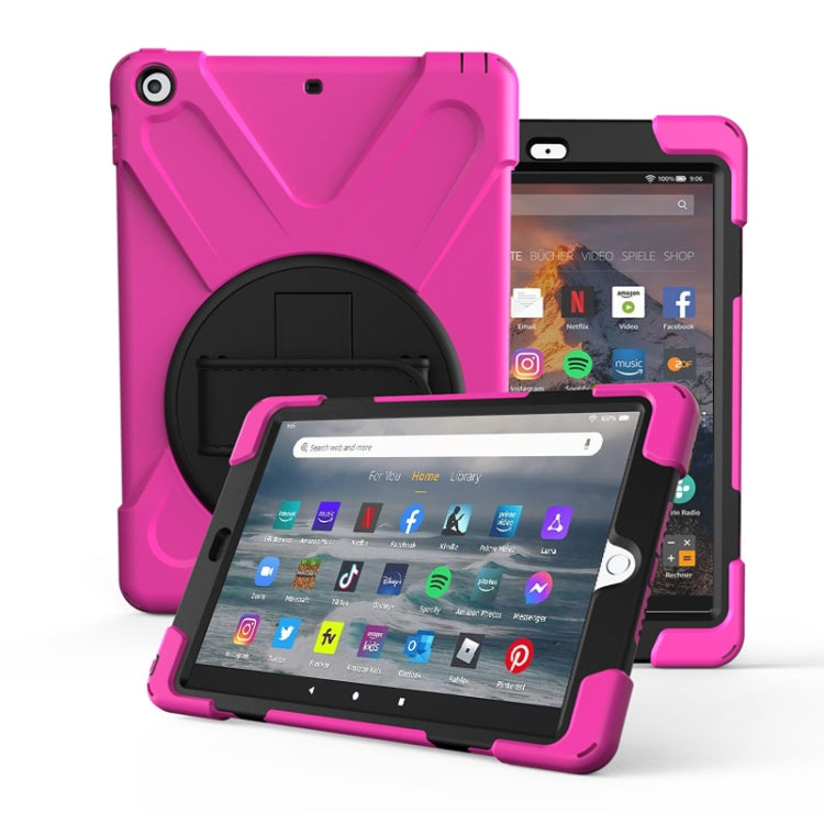 For Amazon fire 7 (2017)(2019) 360 Degree Rotation PC + Silicone Protective Case with Holder & Hand-strap