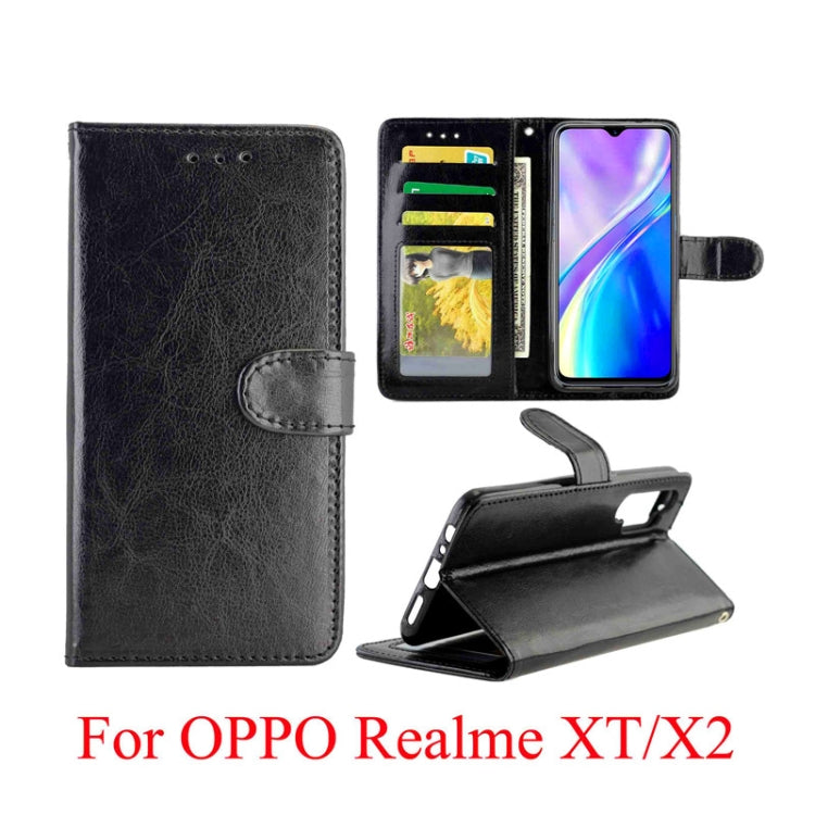 For OPPO Realme XT/X2 Crazy Horse Texture Leather Horizontal Flip Protective Case with Holder & Card Slots & Wallet & Photo Frame