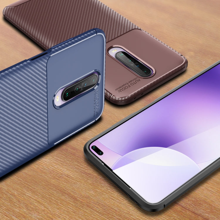 For Xiaomi Redmi K30 5G Carbon Fiber Texture Shockproof TPU Case(Black)