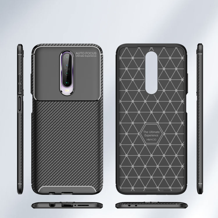 For Xiaomi Redmi K30 5G Carbon Fiber Texture Shockproof TPU Case(Black)