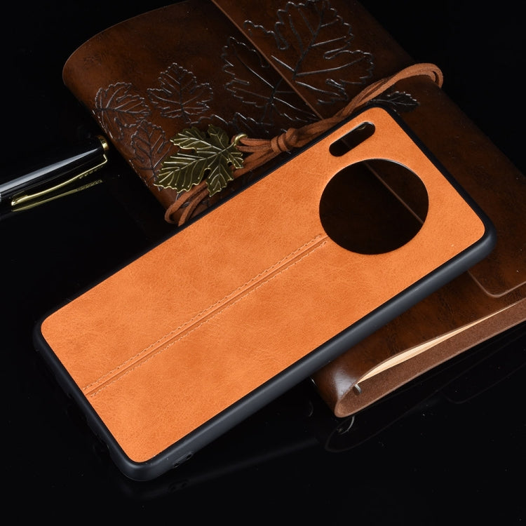 For Huawei Mate 30 Shockproof Sewing Cow Pattern Skin PC + PU + TPU Case