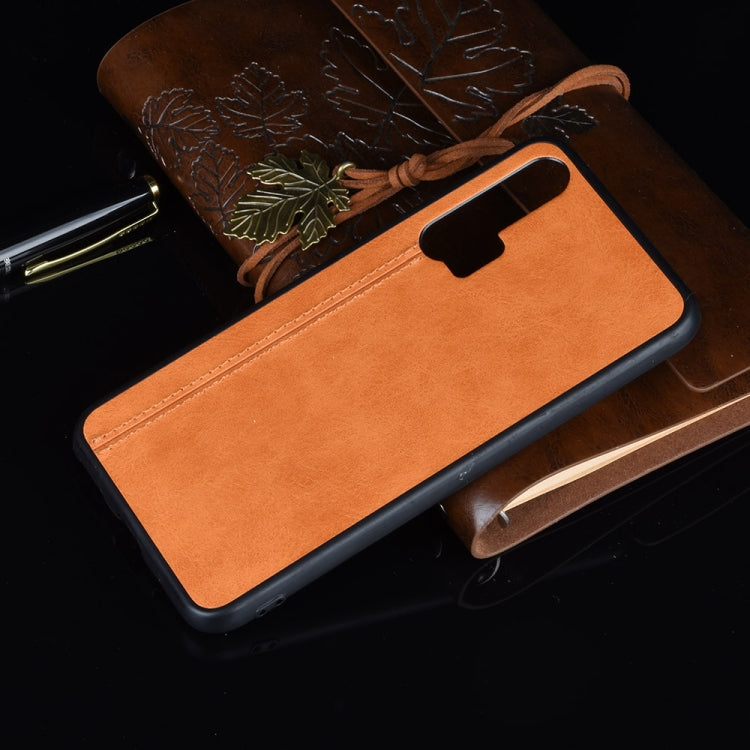 For Huawei Honor 20 Pro Shockproof Sewing Cow Pattern Skin PC + PU + TPU Case