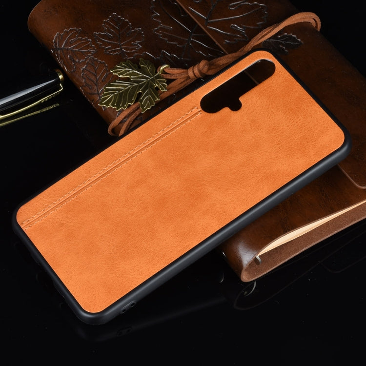 For Huawei Honor 20 Shockproof Sewing Cow Pattern Skin PC + PU + TPU Case