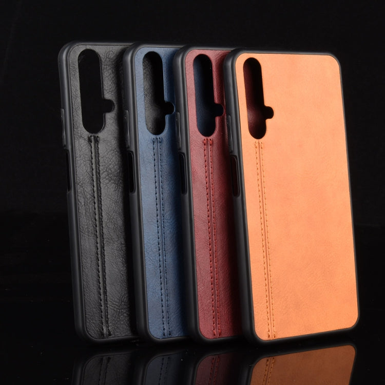 For Huawei Honor 20 Shockproof Sewing Cow Pattern Skin PC + PU + TPU Case