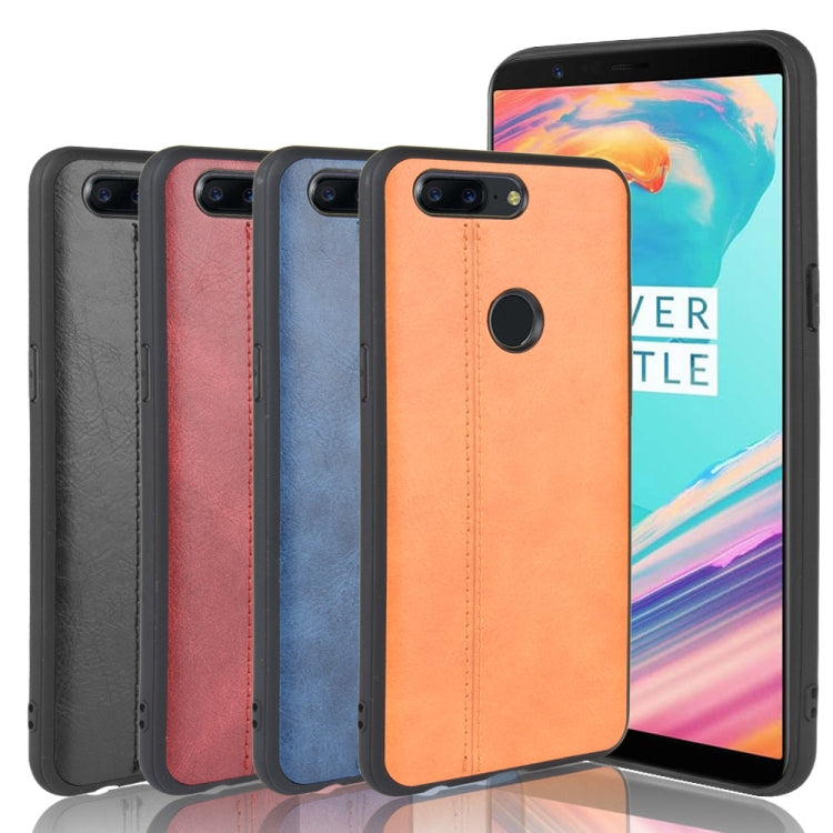 For OnePlus 5T Shockproof Sewing Cow Pattern Skin PC + PU + TPU Case