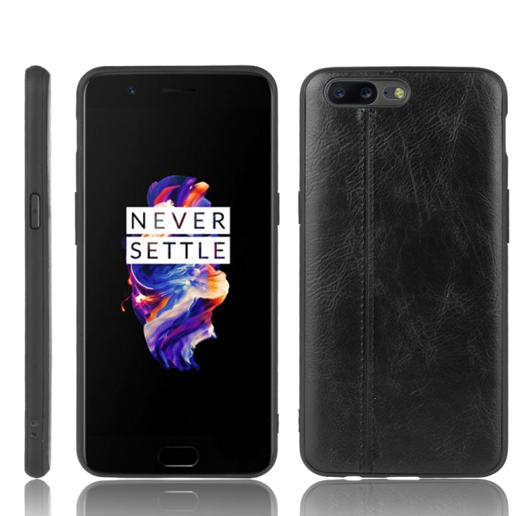 For OnePlus 5 Shockproof Sewing Cow Pattern Skin PC + PU + TPU Case