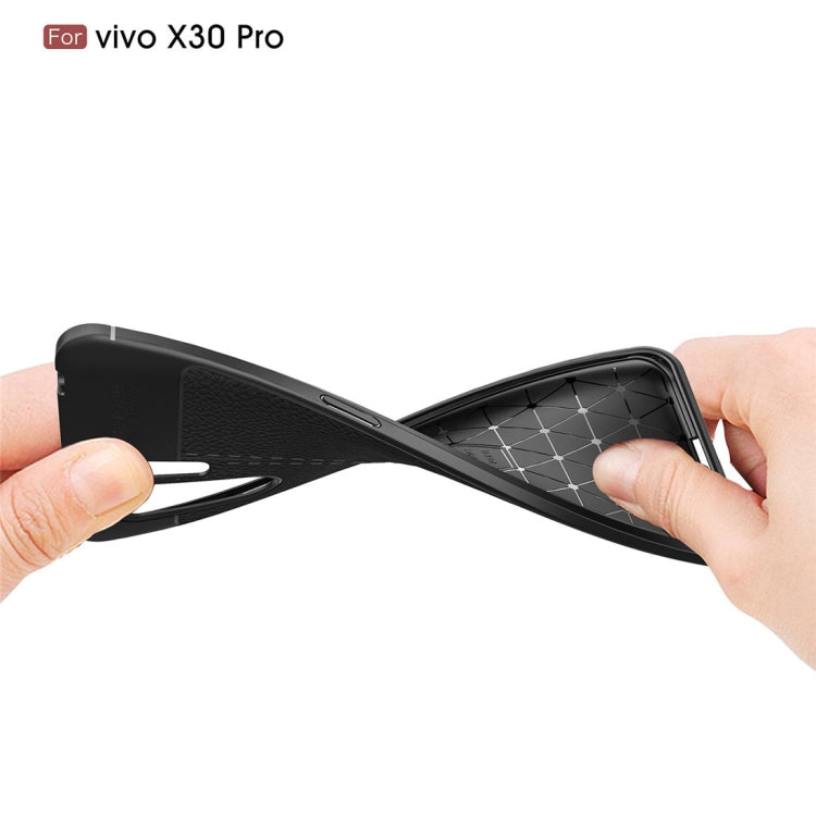 For Vivo X30 Pro Litchi Texture TPU Shockproof Case
