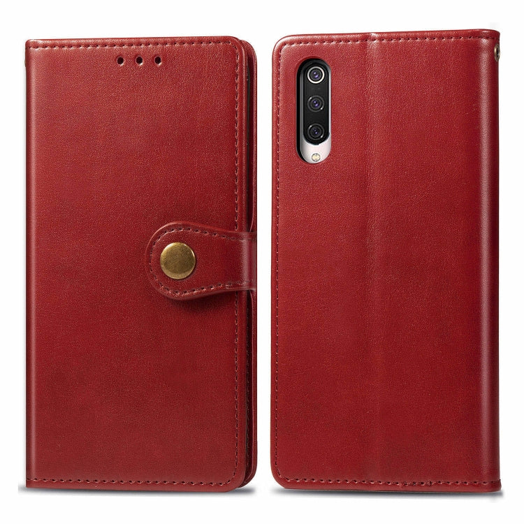 For Xiaomi Mi 9 Pro / 5G Retro Solid Color Leather Buckle Mobile Phone Protection Leather Case with Photo Frame & Card Slot & Wallet & Bracket Function