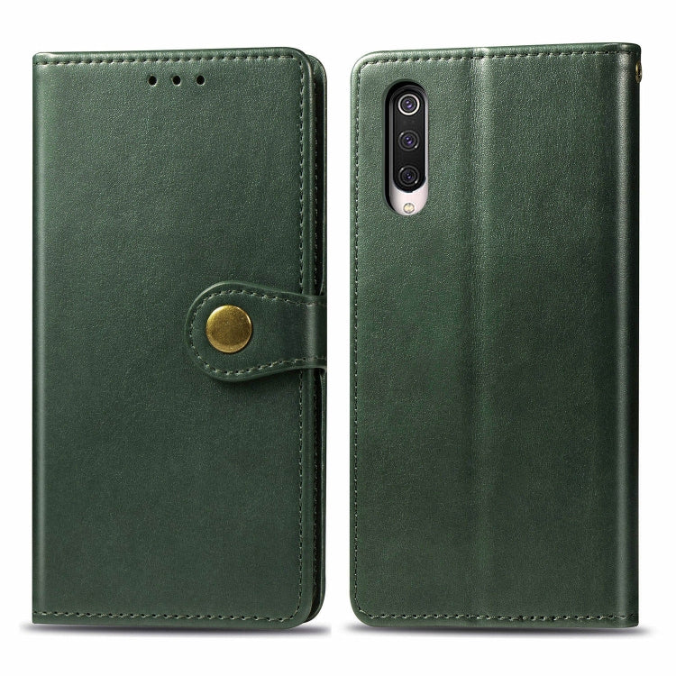 For Xiaomi Mi 9 Pro / 5G Retro Solid Color Leather Buckle Mobile Phone Protection Leather Case with Photo Frame & Card Slot & Wallet & Bracket Function