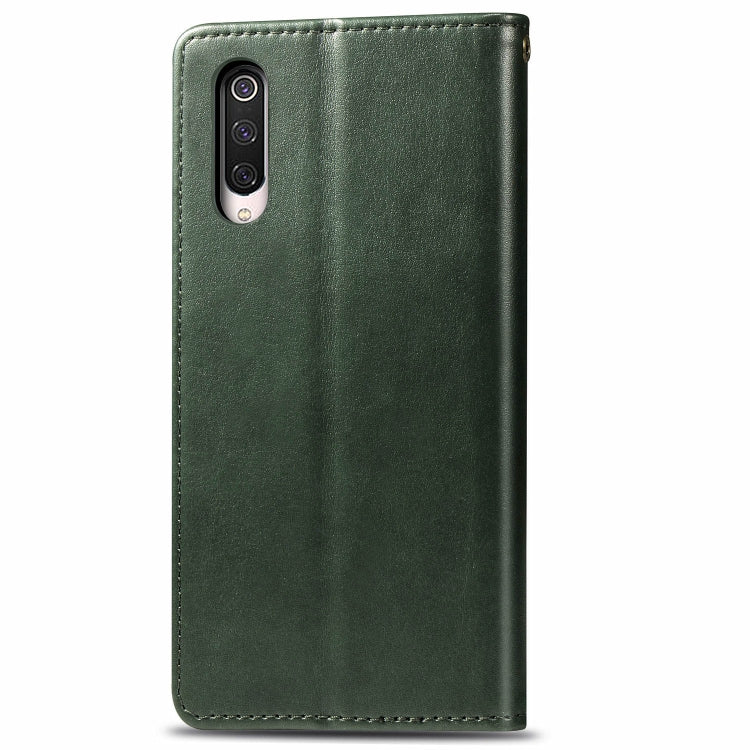 For Xiaomi Mi 9 Pro / 5G Retro Solid Color Leather Buckle Mobile Phone Protection Leather Case with Photo Frame & Card Slot & Wallet & Bracket Function