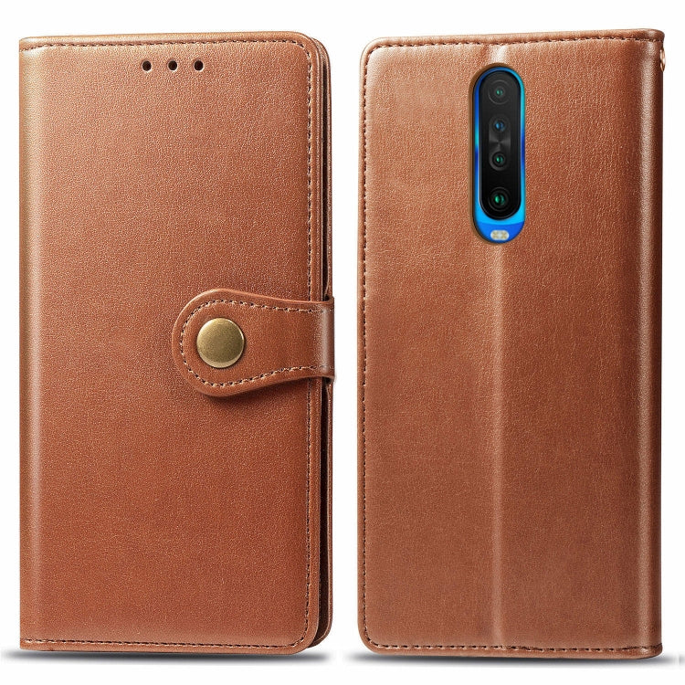 For Xiaomi Redmi K30 Retro Solid Color Leather Buckle Mobile Phone Protection Leather Case with Photo Frame & Card Slot & Wallet & Bracket Function