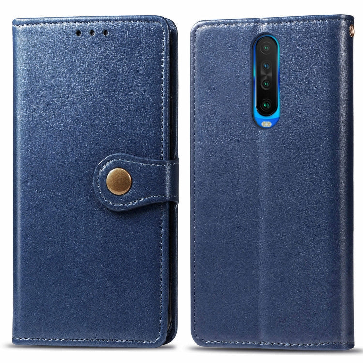 For Xiaomi Redmi K30 Retro Solid Color Leather Buckle Mobile Phone Protection Leather Case with Photo Frame & Card Slot & Wallet & Bracket Function
