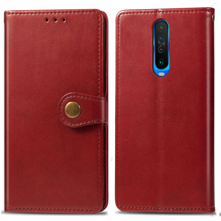 For Xiaomi Redmi K30 Retro Solid Color Leather Buckle Mobile Phone Protection Leather Case with Photo Frame & Card Slot & Wallet & Bracket Function