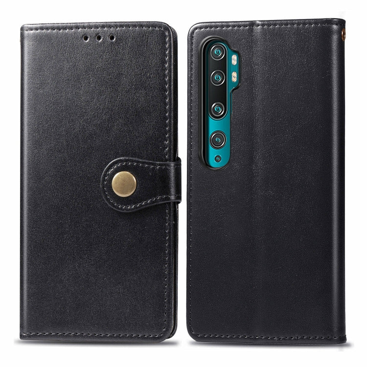 For Xiaomi Mi Note10 Pro Retro Solid Color Leather Buckle Mobile Phone Protection Leather Case with Photo Frame & Card Slot & Wallet & Bracket Function