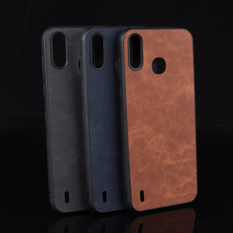 For Infinix Smart 4/4C/X653 Shockproof Sheep Skin PC + PU + TPU Case(Blue)