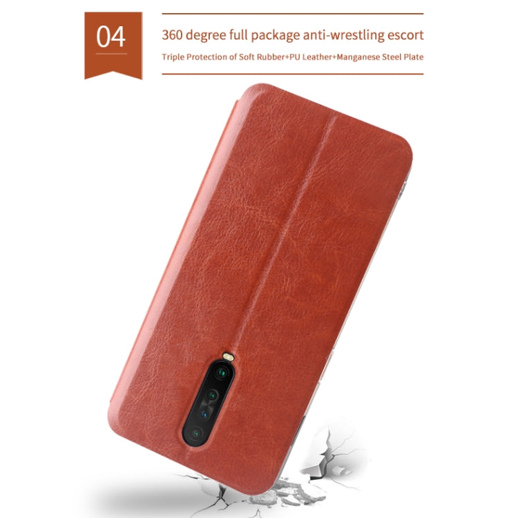 For Xiaomi RedMi K30 MOFI Rui Series Classical Leather Flip Leather Case With Bracket Embedded Steel Plate All-inclusive