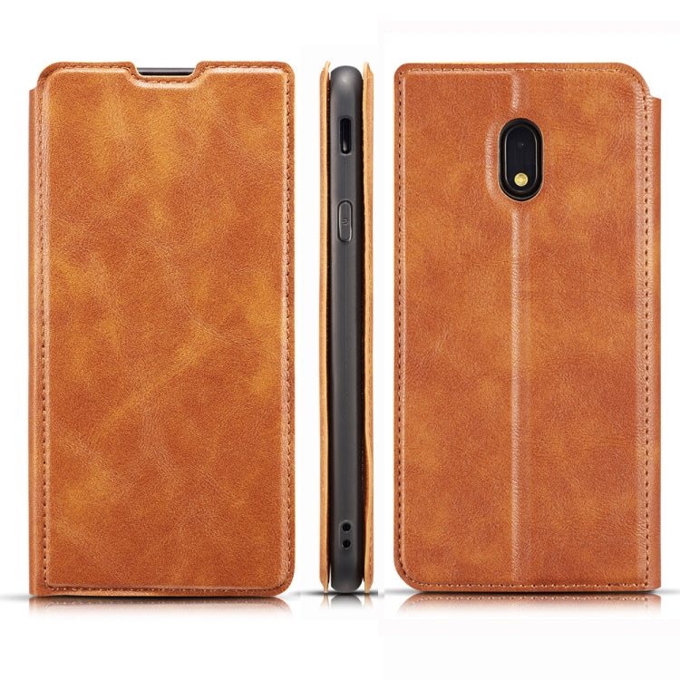 For Xiaomi Redmi 8A Retro Simple Ultra-thin Magnetic Leather Case with Holder & Card Slots & Lanyard