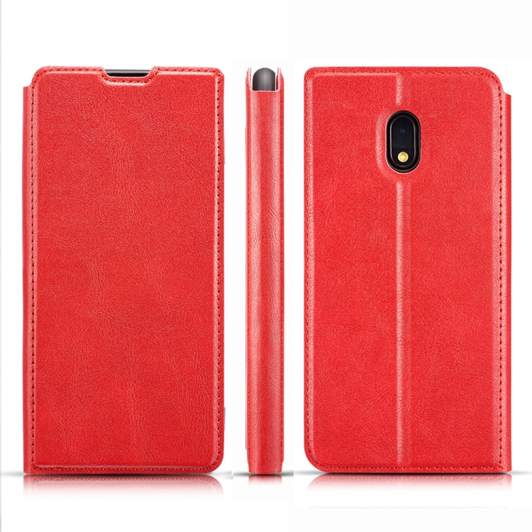 For Xiaomi Redmi 8A Retro Simple Ultra-thin Magnetic Leather Case with Holder & Card Slots & Lanyard