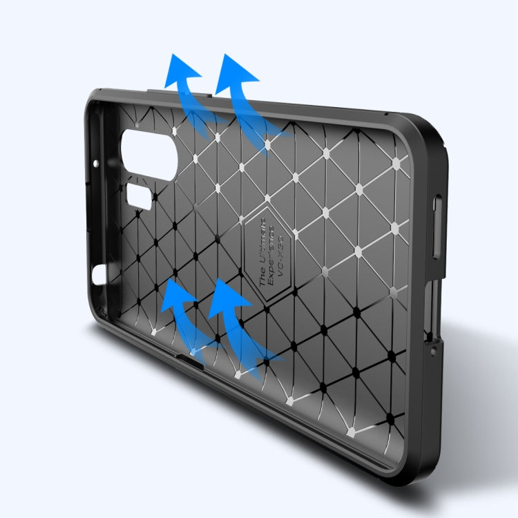 For VIVO X30 Carbon Fiber Texture Shockproof TPU Case(Black)