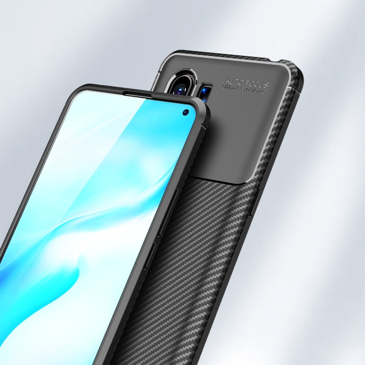 For vivo X30 PRO Carbon Fiber Texture Shockproof TPU Case(Blue)