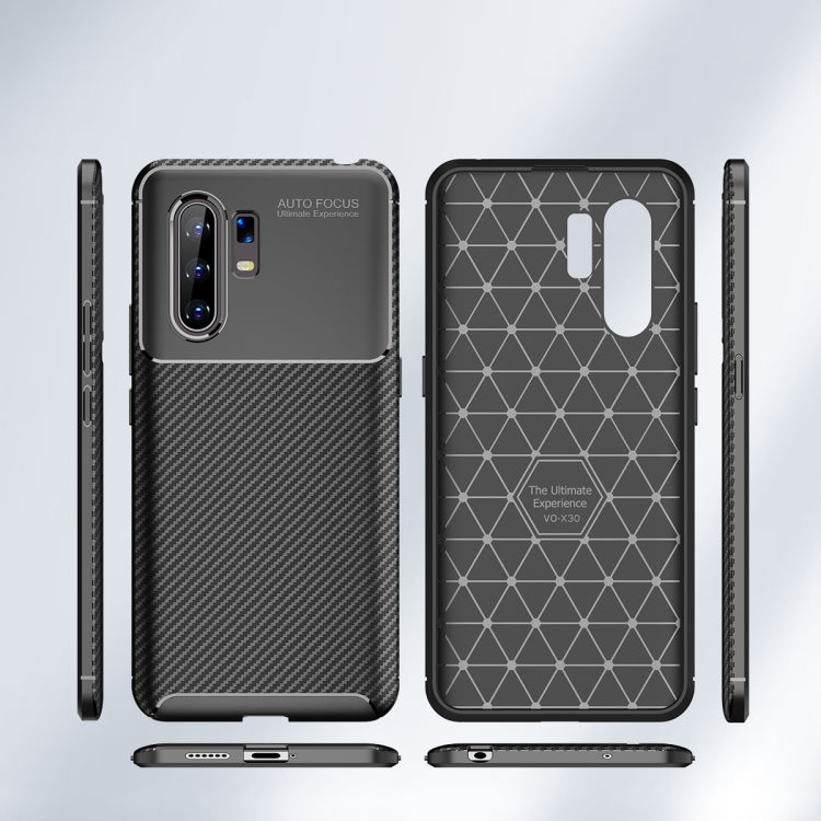 For vivo X30 PRO Carbon Fiber Texture Shockproof TPU Case(Blue)