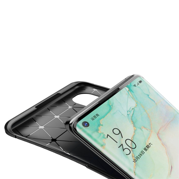 For OPPO Reno 3 Pro Carbon Fiber Texture Shockproof TPU Case
